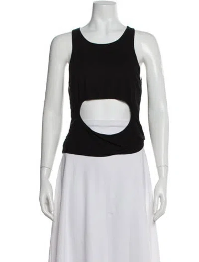 Pre-owned Sandy Liang Crew Neck Sleeveless Crop Top In White