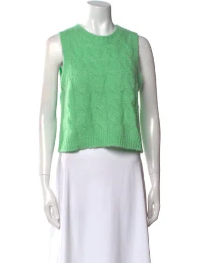 Pre-owned Sandy Liang Crew Neck Sweater In Green