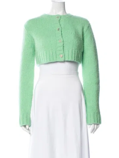 Pre-owned Sandy Liang Crew Neck Sweater In Green