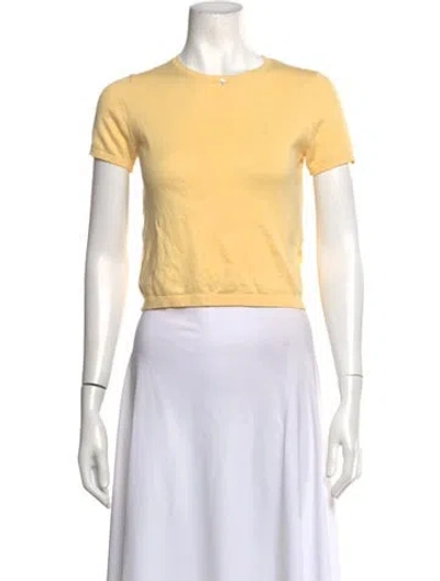 Pre-owned Sandy Liang Crew Neck Sweater In Yellow