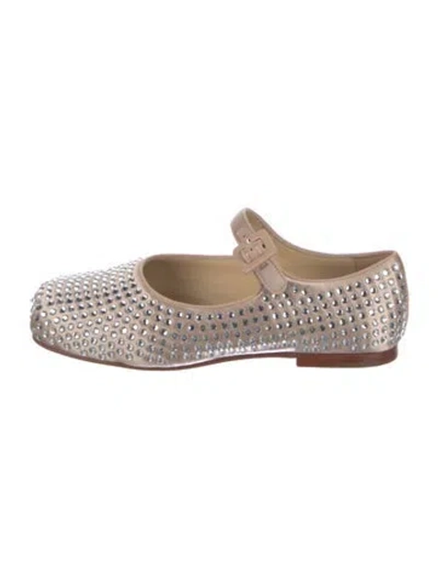 Pre-owned Sandy Liang Crystal Mary Jane Flats In Multi