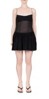 Sandy Liang Black Cupids Minidress In Black