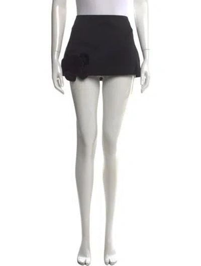 Pre-owned Sandy Liang Cutout Accent Mini Skirt In Black