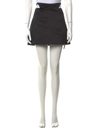 Pre-owned Sandy Liang Cutout Accent Mini Skirt In Black