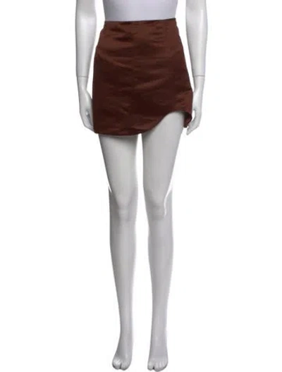 Pre-owned Sandy Liang Cutout Accent Mini Skirt In Brown