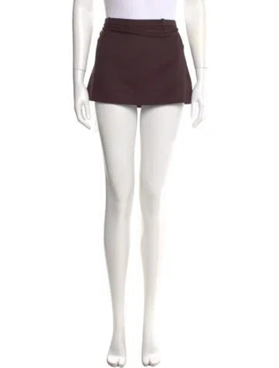 Pre-owned Sandy Liang Cutout Accent Mini Skirt In Burgundy