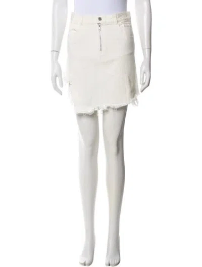 Pre-owned Sandy Liang Cutout Accent Mini Skirt In White