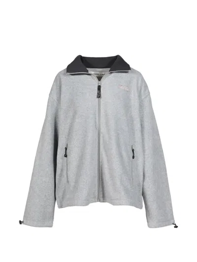 Sandy Liang Dawson Zip-up Jacket In Gray