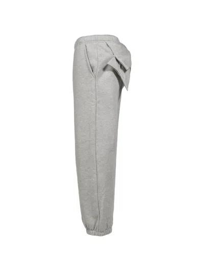 Sandy Liang Dimple Bow-detail Track Pants In Gray