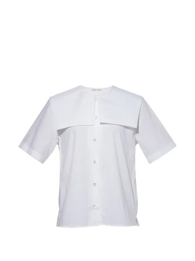 Sandy Liang Drew Sailor-collar Top In Gray