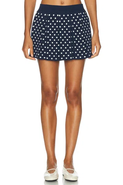Sandy Liang Navy Blue Ermine Skirt In Black