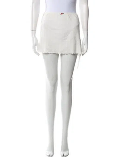 Pre-owned Sandy Liang Eyelet Trim Mini Skirt In Blue