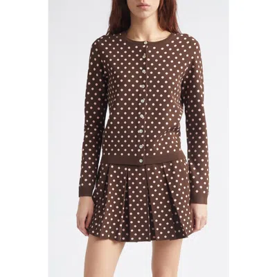 Sandy Liang Fable Polka Dot Cardigan In Multi
