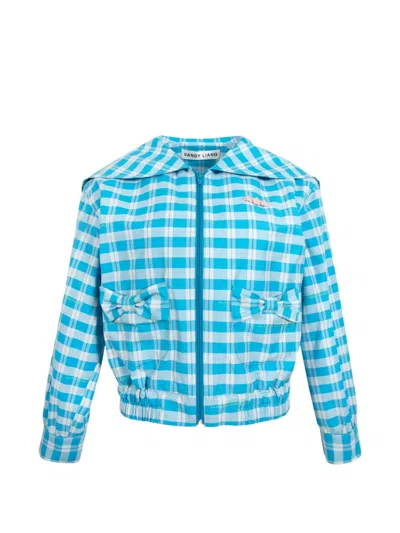 SANDY LIANG FARRO GINGHAM DENIM JACKET