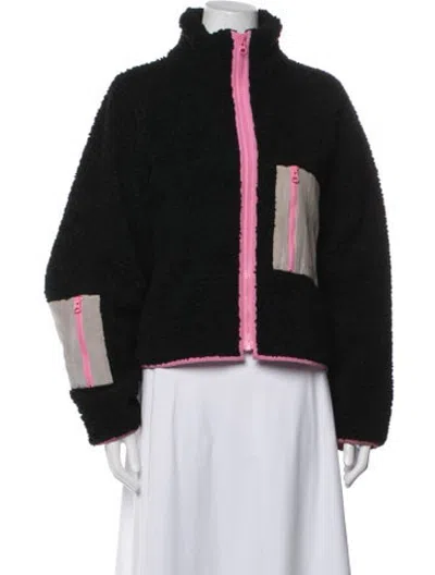 Pre-owned Sandy Liang Faux Fur Jacket In Black