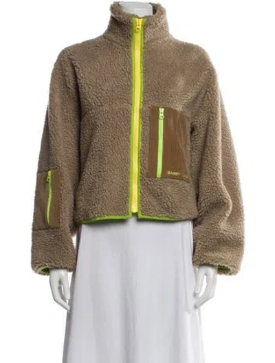 Pre-owned Sandy Liang Faux Fur Jacket In Brown