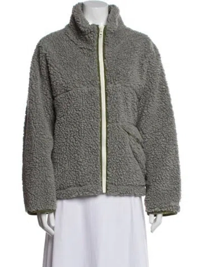 Pre-owned Sandy Liang Faux Fur Jacket In Gray