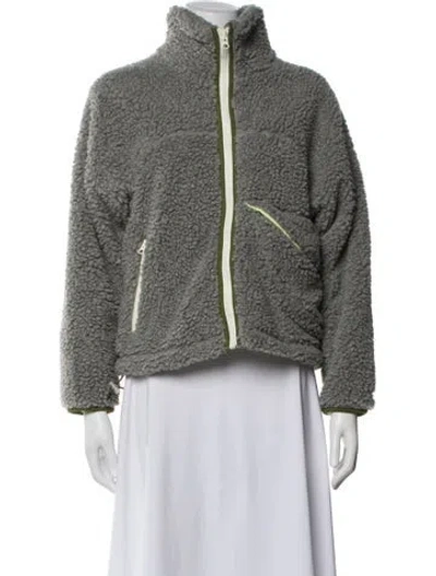 Pre-owned Sandy Liang Faux Fur Jacket In Gray