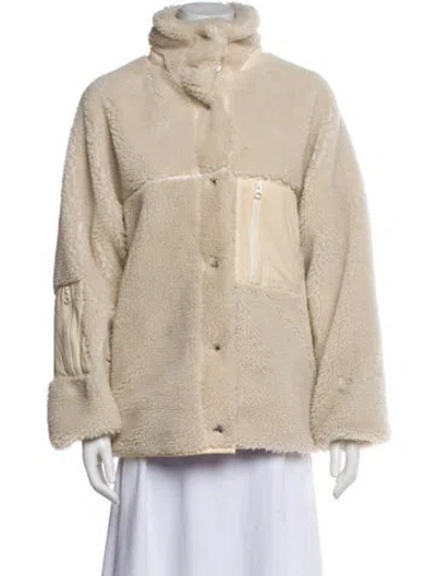 Pre-owned Sandy Liang Faux Fur Jacket In Neutral