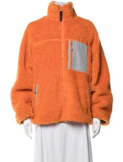 Pre-owned Sandy Liang Faux Fur Jacket W/ Tags In Orange