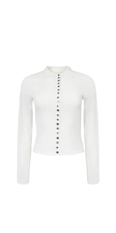 Sandy Liang Fiction Cardigan White