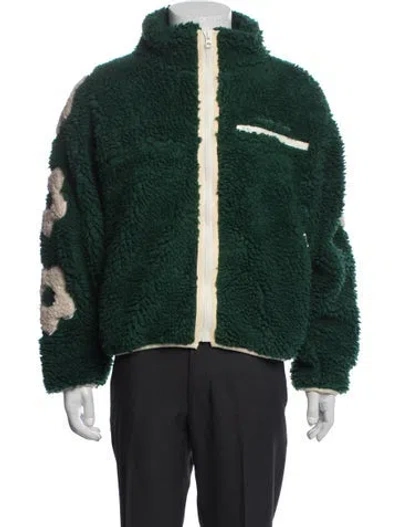 Pre-owned Sandy Liang Floral Print Jacket In Green