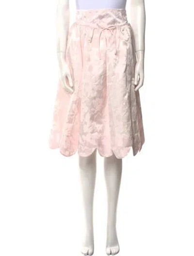 Pre-owned Sandy Liang Floral Print Knee-length Skirt In Pink