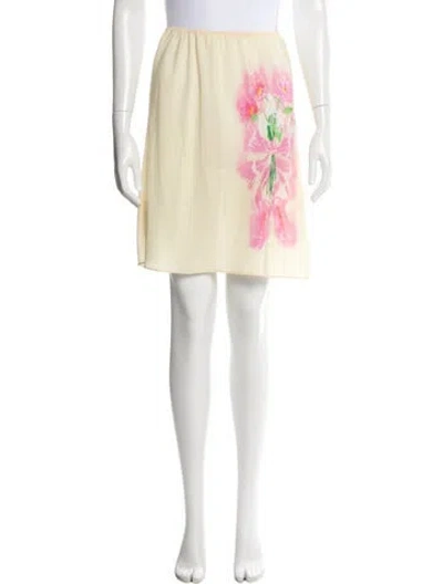 Pre-owned Sandy Liang Floral Print Knee-length Skirt In Yellow