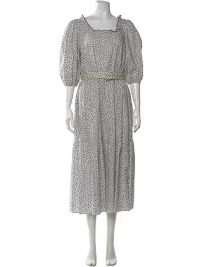 Pre-owned Sandy Liang Floral Print Midi Length Dress In Multi