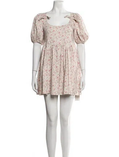 Pre-owned Sandy Liang Floral Print Mini Dress In Multicolor