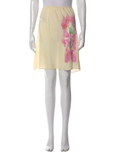 Pre-owned Sandy Liang Floral Print Mini Skirt In Yellow