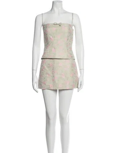 Pre-owned Sandy Liang Floral Print Set W/ Tags In Blue