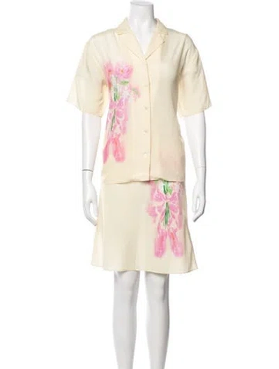 Pre-owned Sandy Liang Floral Print Skirt Set In Multi