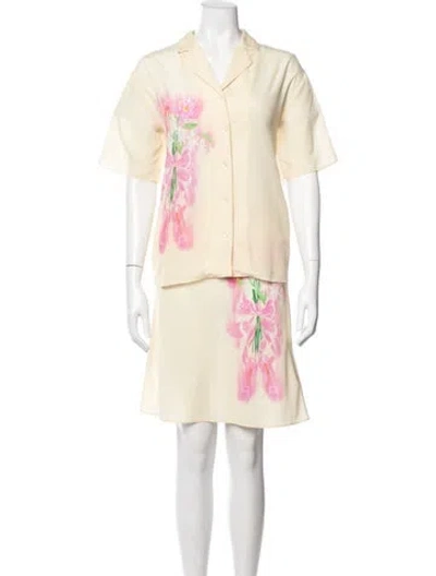 Pre-owned Sandy Liang Floral Print Skirt Set In Multi