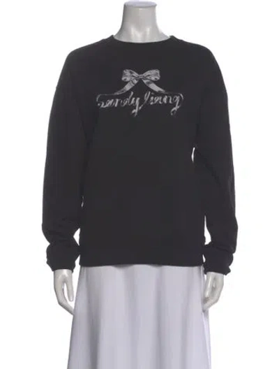 Pre-owned Sandy Liang Graphic Print Crew Neck Sweatshirt In Gray