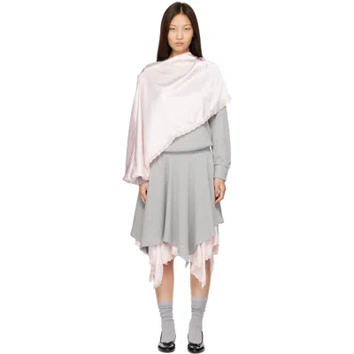 Sandy Liang グレー＆ピンク Tulsa ミディアムワンピース In Grey