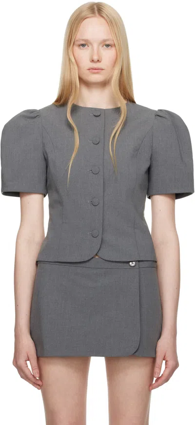 Sandy Liang Gray Bonny Blouse