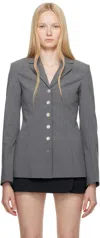 Sandy Liang Gray Exton Blazer