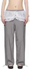 Sandy Liang Gray Rodez Trousers In Grey