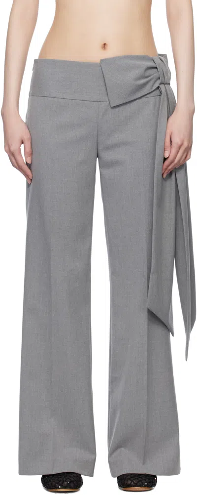 Sandy Liang Gray Suno Trousers In Grey