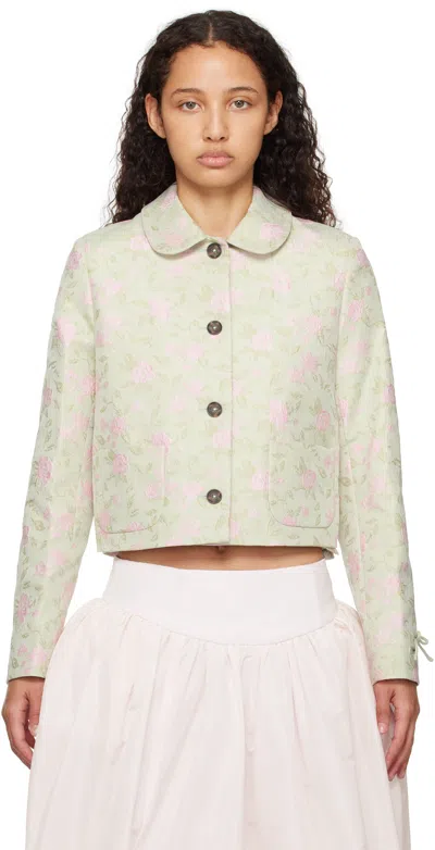 Sandy Liang Green Ditto Jacket In 393 Mint Multi