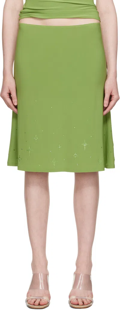Sandy Liang Green Emolga Midi Skirt