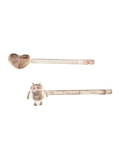 Pre-owned Sandy Liang Hair Pin In Silver