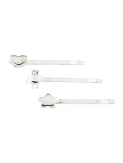 Pre-owned Sandy Liang Hair Pins In Silver