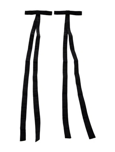 Pre-owned Sandy Liang Hair Tie Set With Clasp In Black