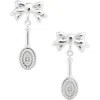 Sandy Liang Hairbrush Bow Earrings In Metallic