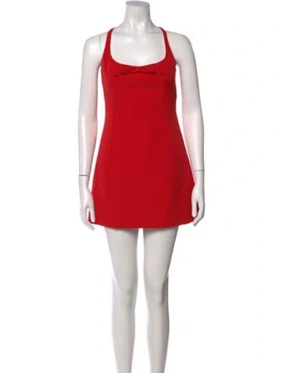 Pre-owned Sandy Liang Halterneck Mini Dress W/ Tags In Red