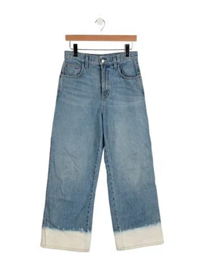 Pre-owned Sandy Liang High-rise Wide Leg Jeans In Blue