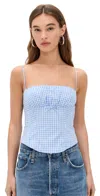 Sandy Liang Hotaru Top Blue Multi In Blue Multi