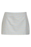 Sandy Liang Juice Gingham Miniskirt In Aqua Multi